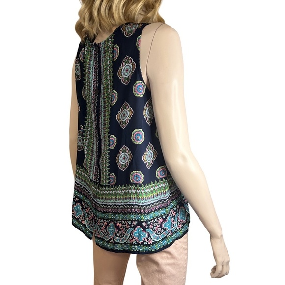 Cynthia Rowley Blouse Top Tank Tunic Sleeveless Colourful Back Button Close - Picture 7 of 15